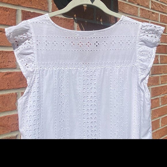 White Eyelet Drop Waist Sundress - Valentina Naldi - Medium - Beach Photo Ready - Picture 5 of 10